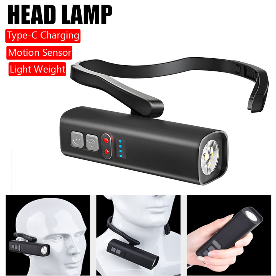 Headlamp Waterproof Rechargeable - Superheldere oorclip-koplamp USB oplaadbare sensorkoplamp Draagbare