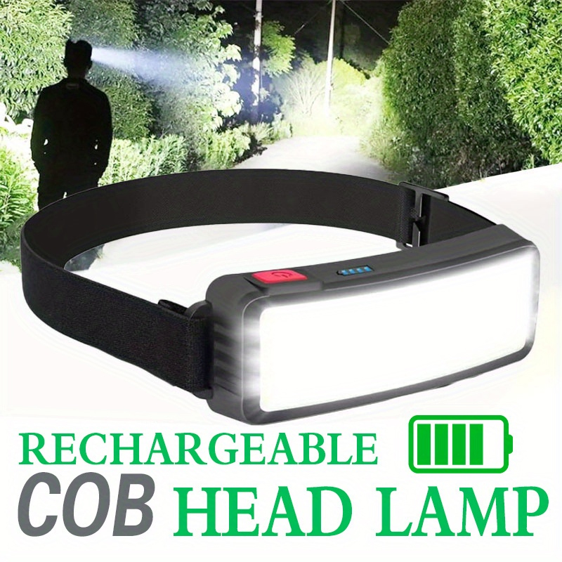 Headlamp Waterproof Rechargeable - Krachtige COB LED-koplamp Type-c oplaadbare hoofdzaklamp