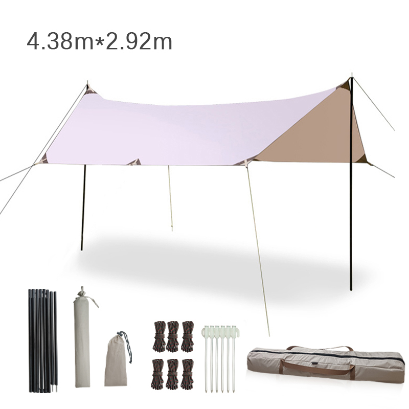 Hammock Rain Tarp - 438*292cm Hexagon 100% waterdicht regenzeil voor