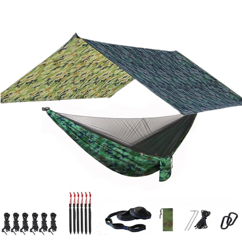 Hammock Rain Tarp - Hangmat Kamperen met regenvliegzeil en net,