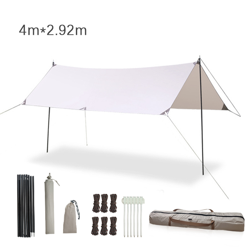 Hammock Rain Tarp - 400*292cm hangmat regenhoes kampeerzeil met palen