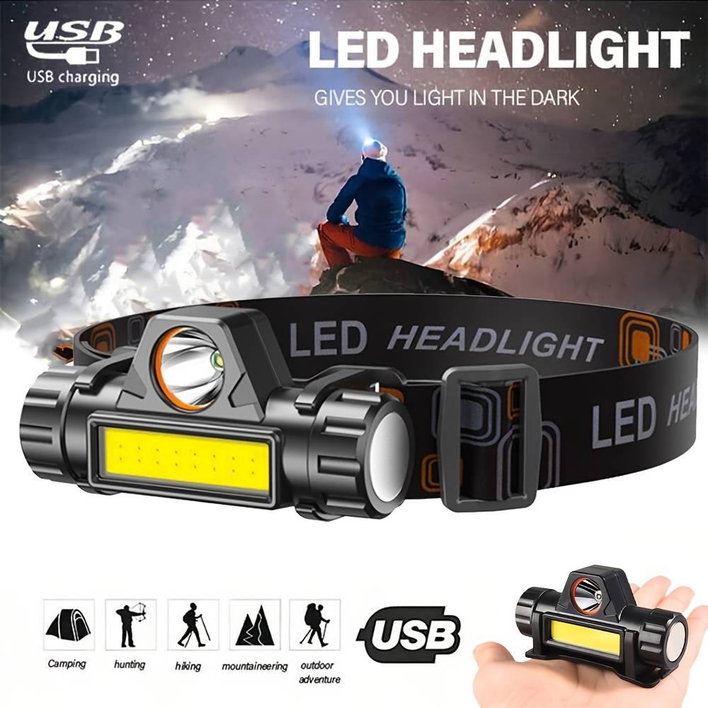 Headlamp Waterproof Rechargeable - Superheldere koplamp, USB oplaadbare waterdichte zaklamp