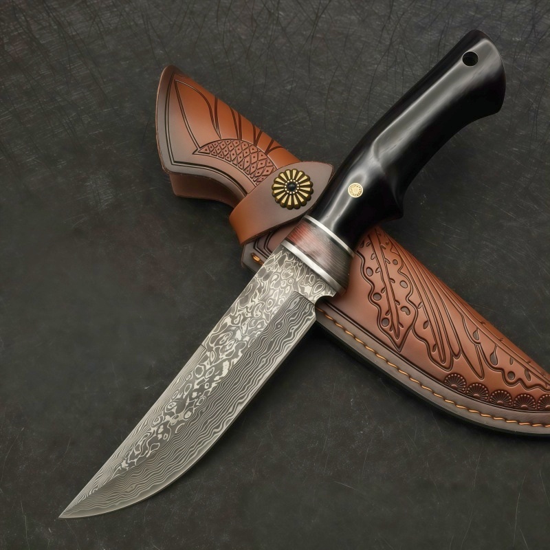 Survival Knife Full Tang - Damascus VG10 multifunctioneel draagbaar overlevingsmes voor