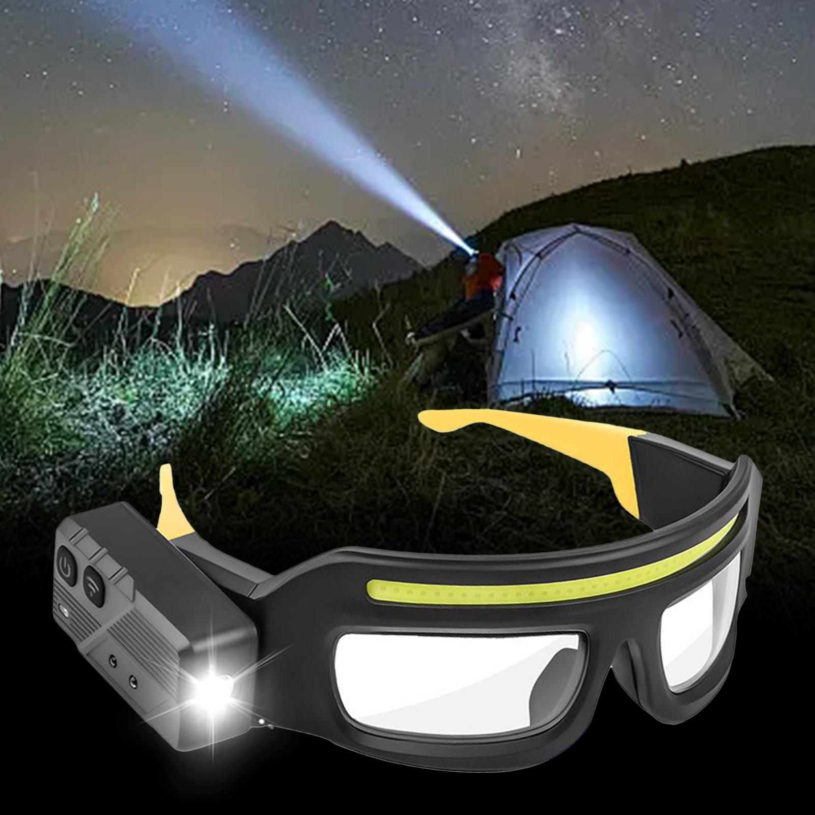 Headlamp Waterproof Rechargeable - LED-koplamp Veiligheidsbril IPX4 Waterdichte COB-koplamp Type-C