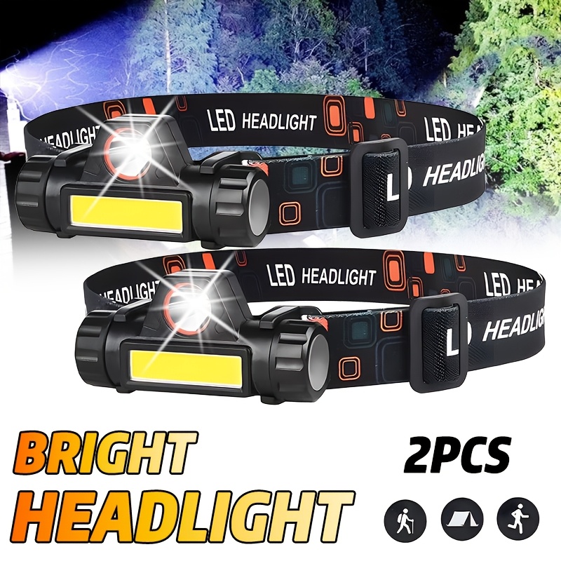 Headlamp Waterproof Rechargeable - Oplaadbare COB LED USB-koplamp Sterke magnetische