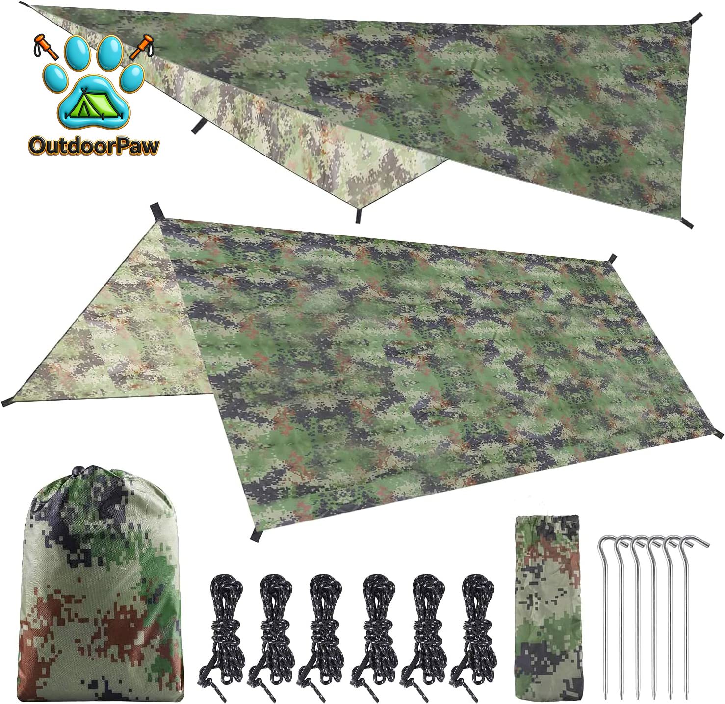 Hammock Rain Tarp - Hangmat Regenvliegtent Tarp 3*3M Waterdicht Camping