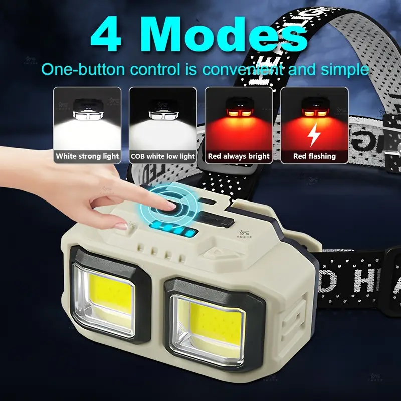 COB LED-koplamp Oplaadbare kop - Headlamp Waterproof Rechargeable recensie en prijs