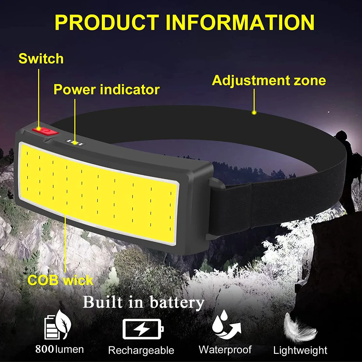 Krachtige COB LED-koplamp Type - Headlamp Waterproof Rechargeable recensie en prijs
